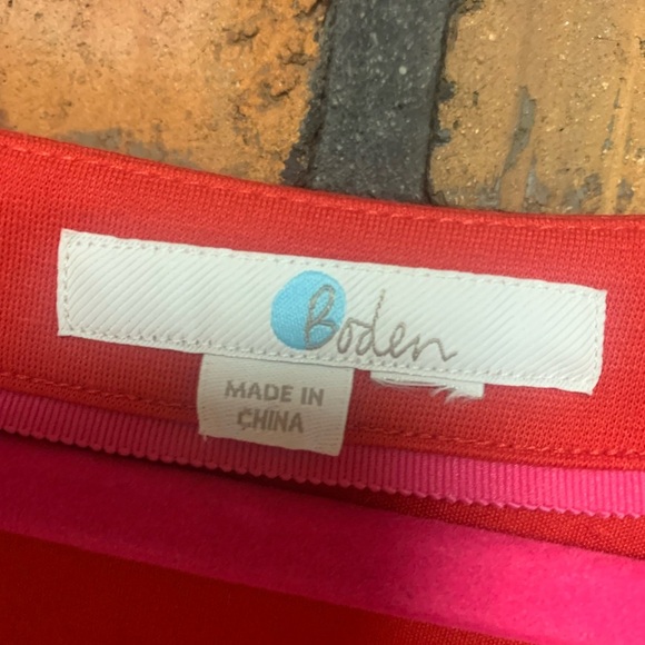 Boden Red Midi Dress with Side Ruching - Picture 3 of 4